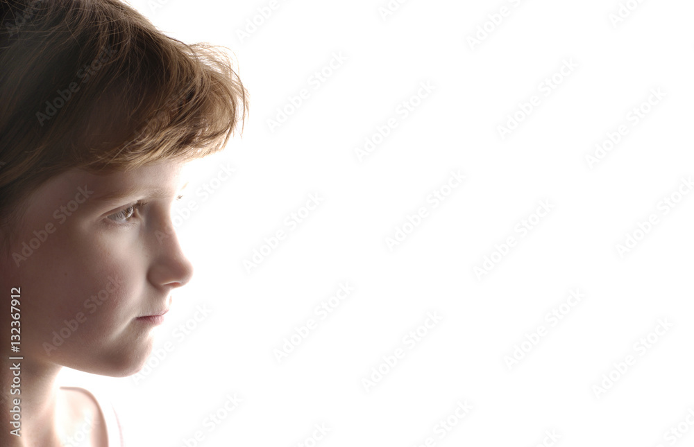 Little Girl Portrait With White Background Little Girl Portrait With White Background