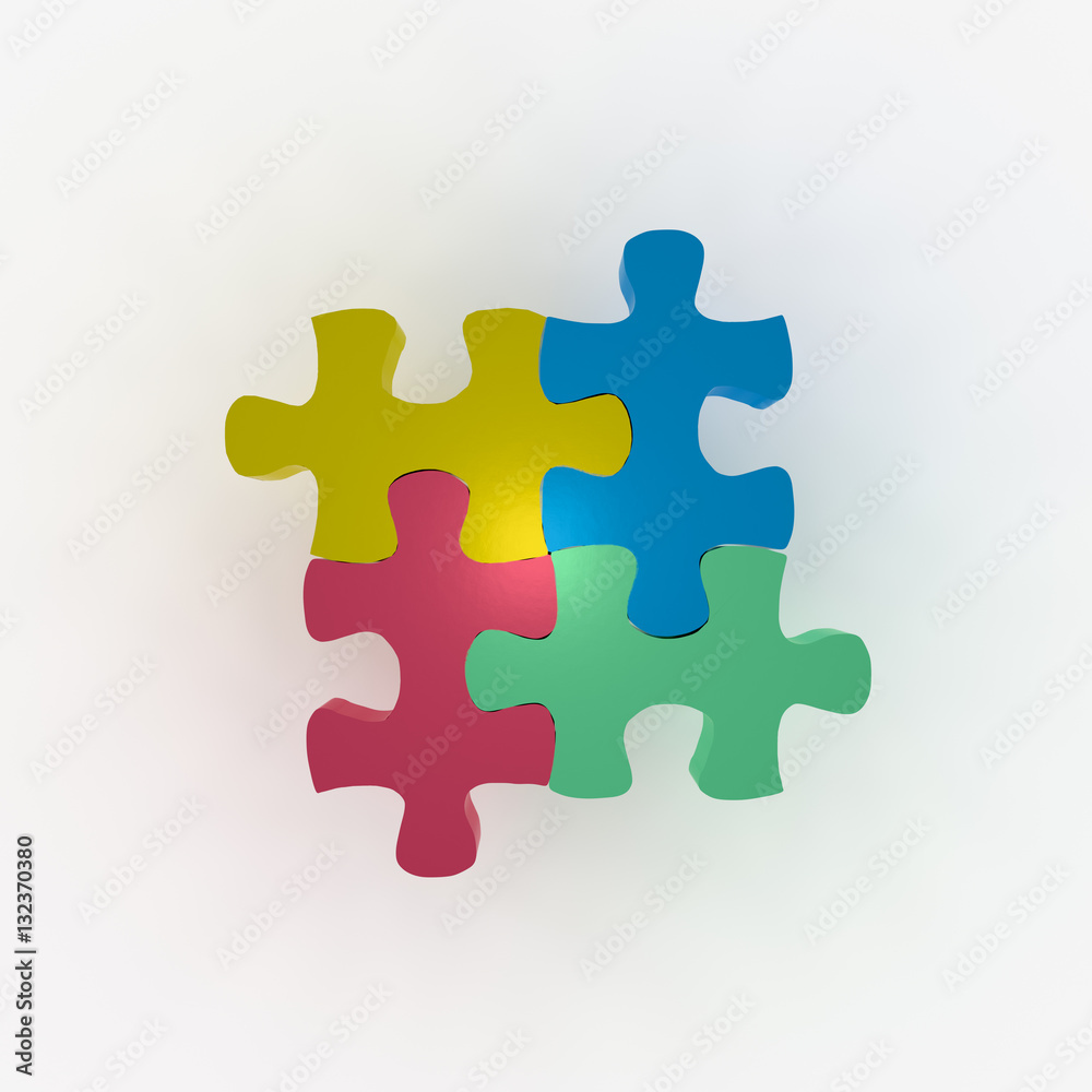 3d rendering of puzzles for team work concept 3d rendering of puzzles for team work concept