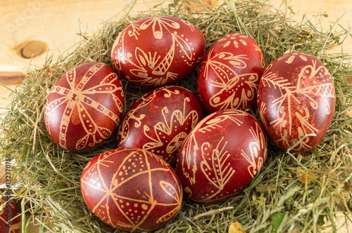 Wax painted Easter eggs