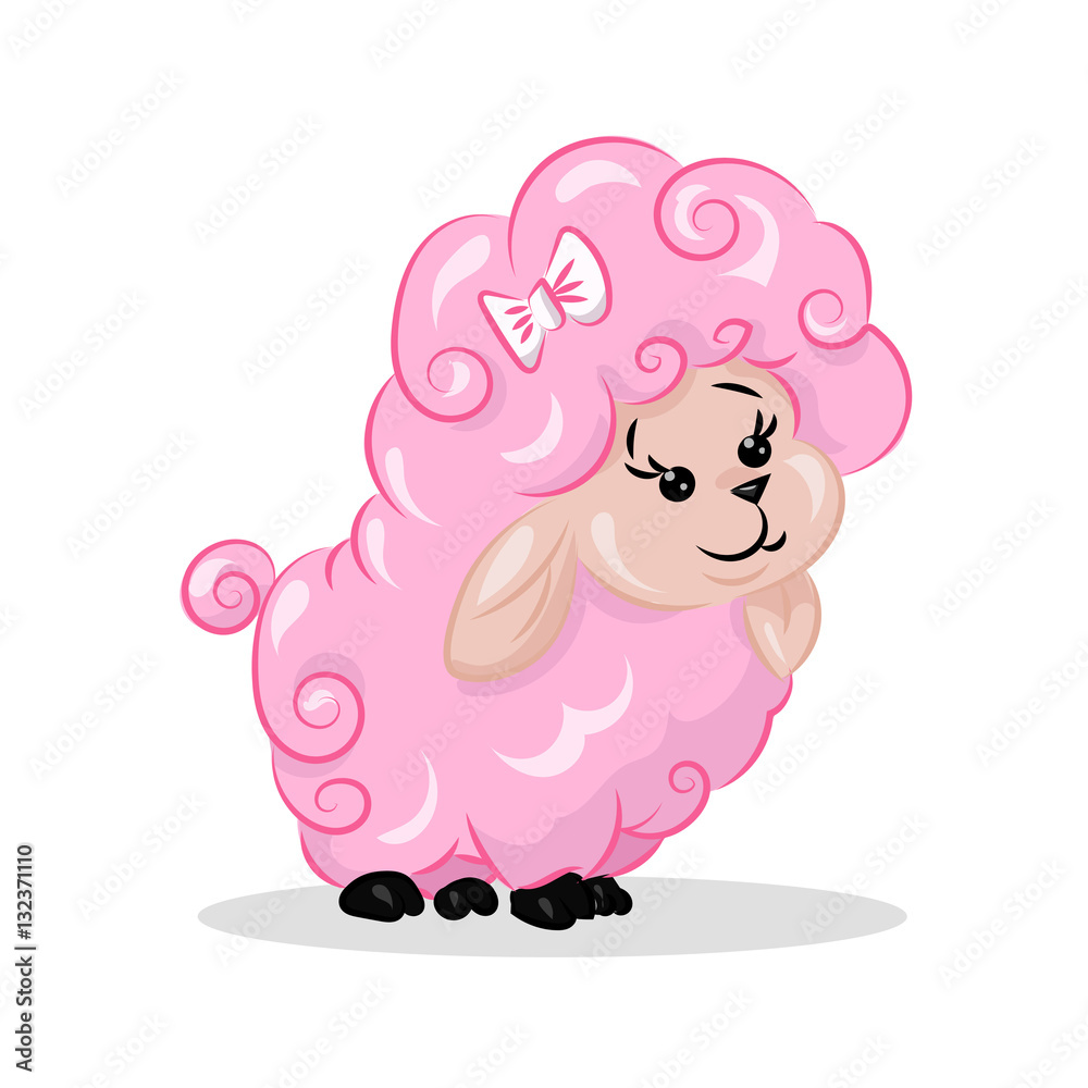 cute cartoon vector sheep lamb at the white background cute cartoon vector sheep lamb at the white background