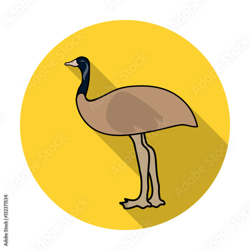 Emu icon in flat style isolated on white background. Australia symbol stock vector illustration. photo