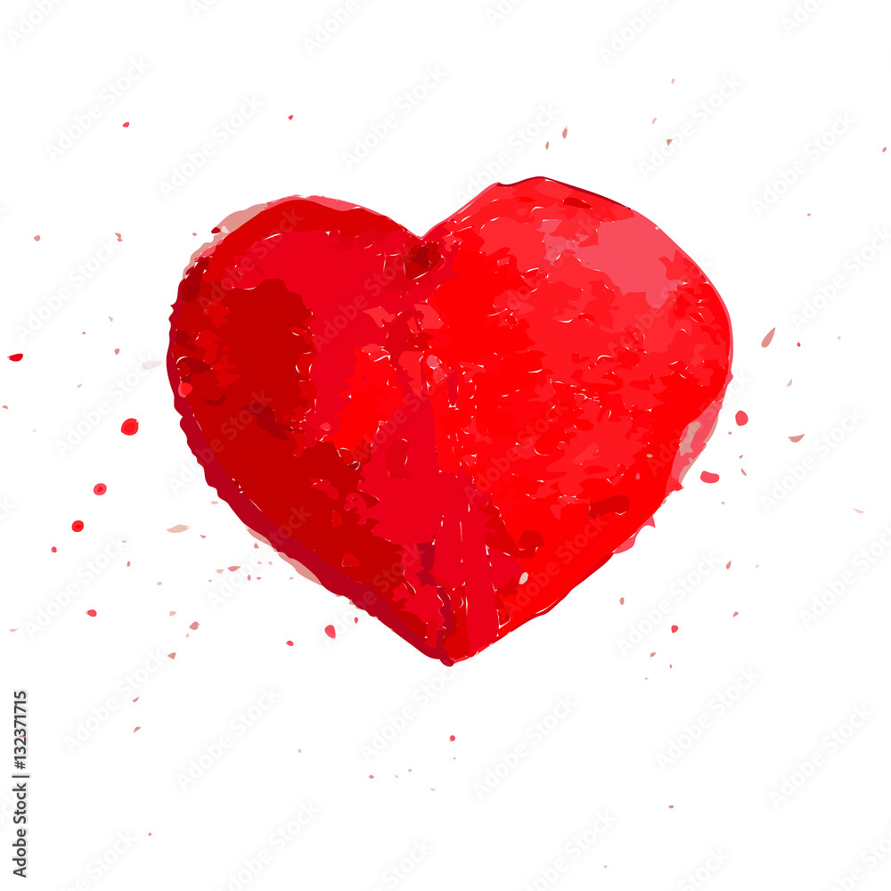 Artistic watercolor Valentine day element design. Artistic watercolor Valentine day element design.