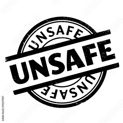 Unsafe rubber stamp. Grunge design with dust scratches. Effects can be easily removed for a clean, crisp look. Color is easily changed.