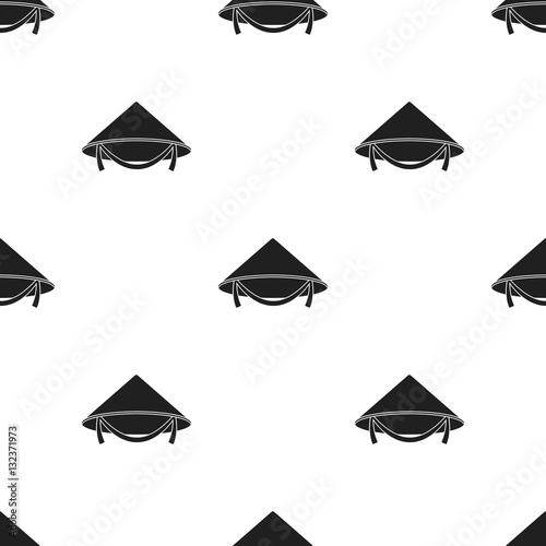 Conical hat icon in black style isolated on white background. Hats pattern stock vector illustration.