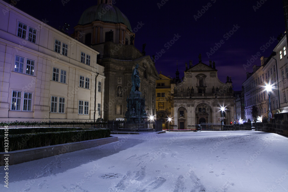 Winter night , Prague, Czech republic, Europe
