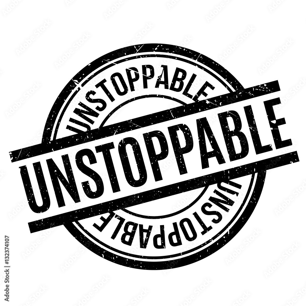 Unstoppable rubber stamp. Grunge design with dust scratches. Effects can be easily removed for a clean, crisp look. Color is easily changed.