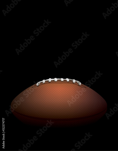 American Football Ball on a Dark Shadow Background Illustration