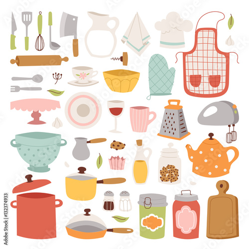 Kitchenware vector icons.