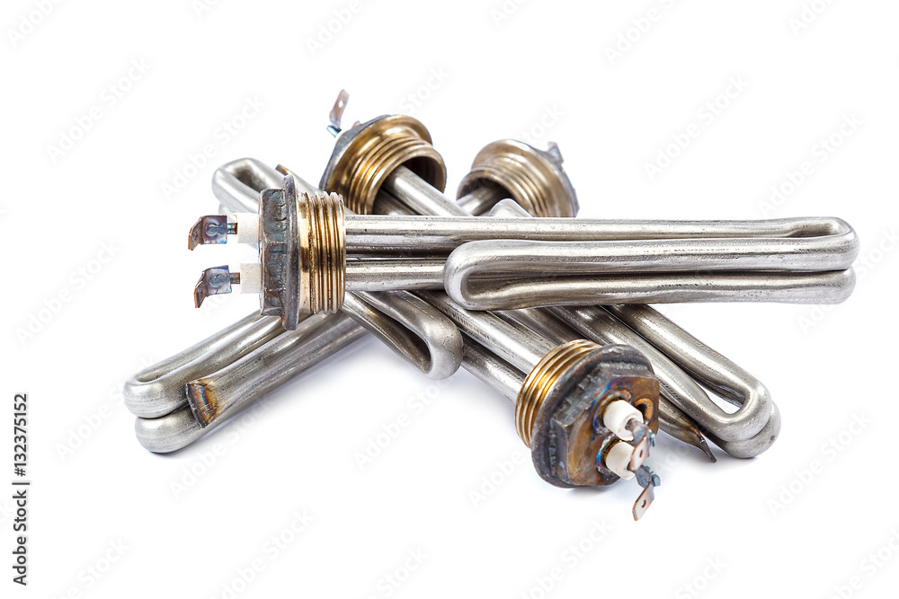 Electric heating element on a white background. Electric heating element on a white background.