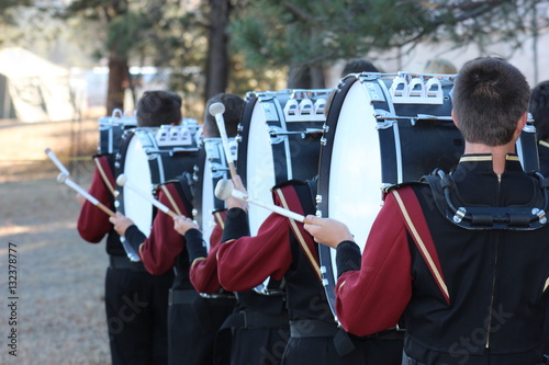 Marching band bass drums photo