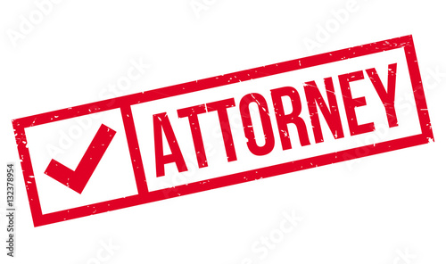 Attorney rubber stamp. Grunge design with dust scratches. Effects can be easily removed for a clean, crisp look. Color is easily changed.