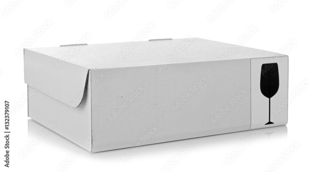 Cartoon box isolated on white Cartoon box isolated on white