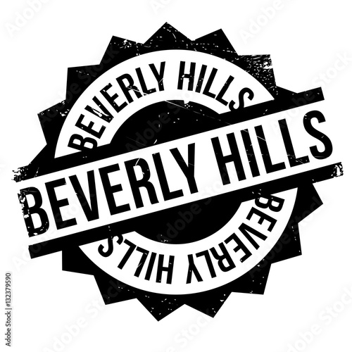 Beverly Hills rubber stamp. Grunge design with dust scratches. Effects can be easily removed for a clean, crisp look. Color is easily changed.