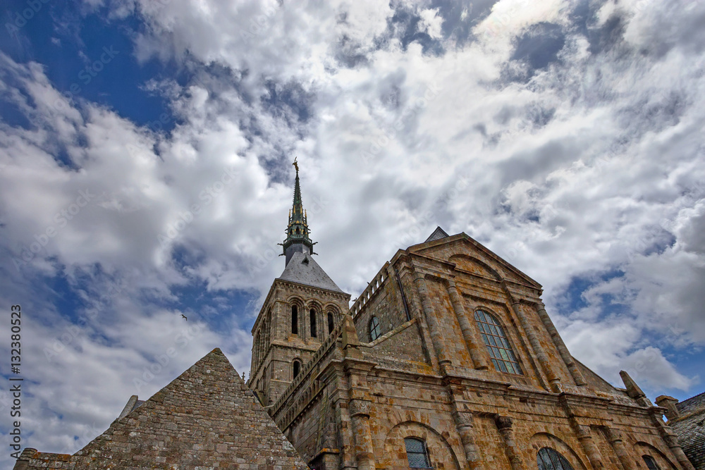 Medieval abbey Mont Saint-Michel in France