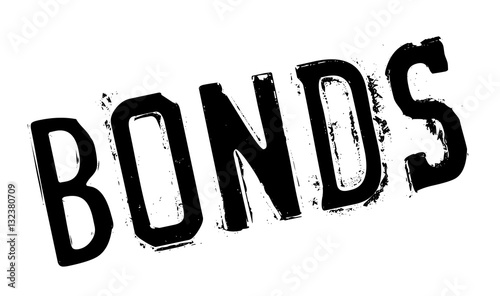 Bonds rubber stamp. Grunge design with dust scratches. Effects can be easily removed for a clean, crisp look. Color is easily changed.