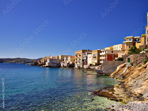 Little Venice on Syros Island, Greece..