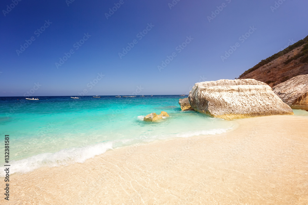 Beautiful beach and clear water in Cala Mariolu, Sardinia, Italy