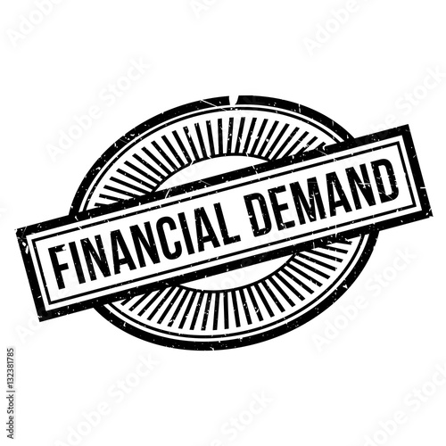 Financial Demand rubber stamp. Grunge design with dust scratches. Effects can be easily removed for a clean, crisp look. Color is easily changed.