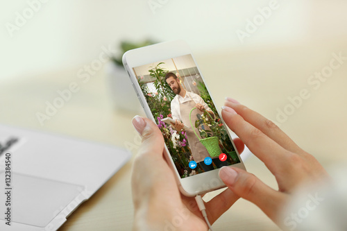 Video call and chat concept...