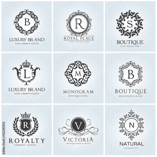 Crests logo,Hotel logo set, luxury logo, Fashion brand identity,Vector logo template