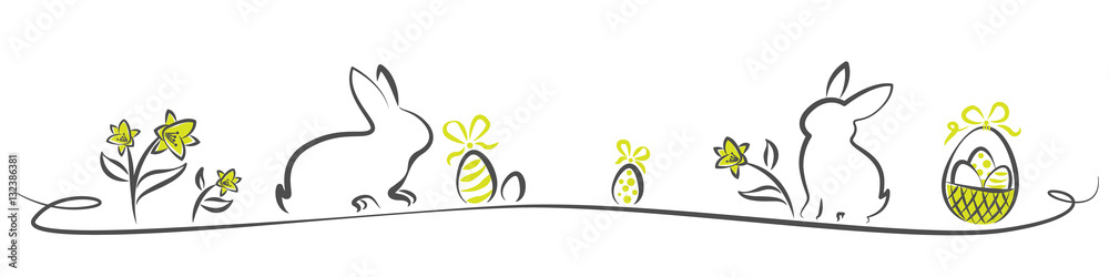 Frohe Ostern Hintergrund mit Hasen und Eiern