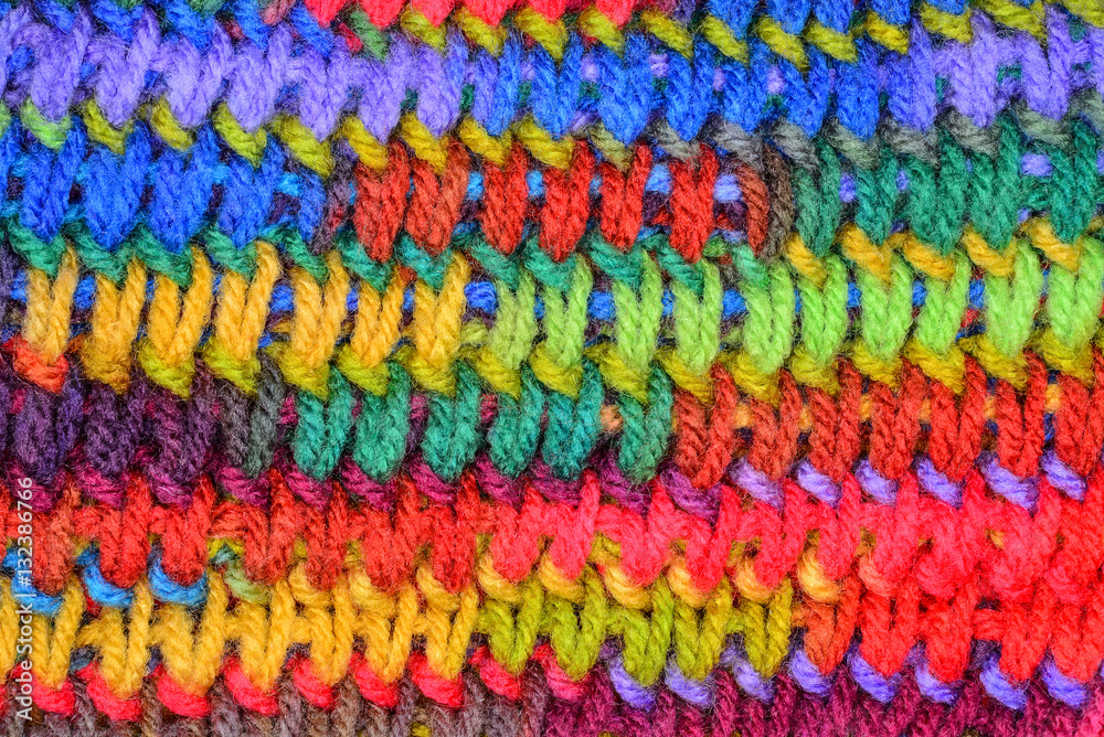 Muted colorful knitting stitch background