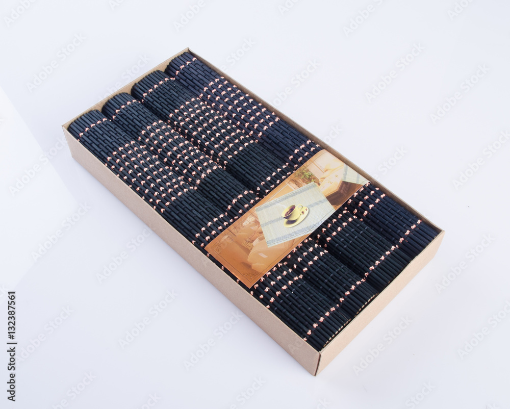 bamboo mat or kitchen mat on a background. bamboo mat or kitchen mat on a background.