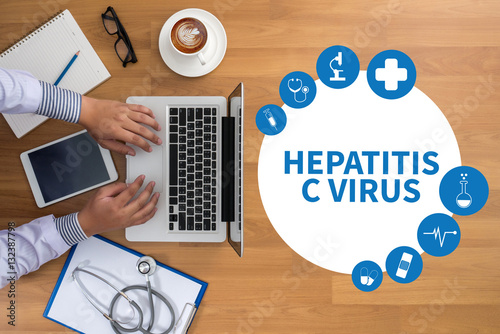 HEPATITIS C VIRUS , HCV. Medical Report , Hepatitis C virus (HCV photo