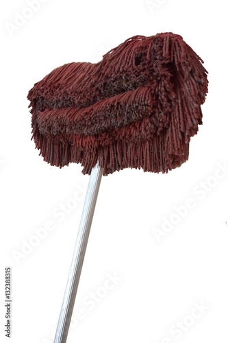 Mop is dirty of germs and bacteria, isolated on white background with clipping path.