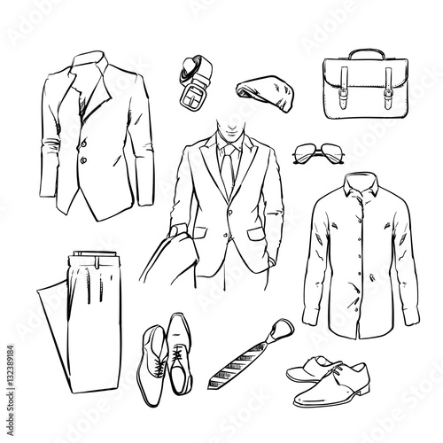 handsome business man suit, Vector clip art