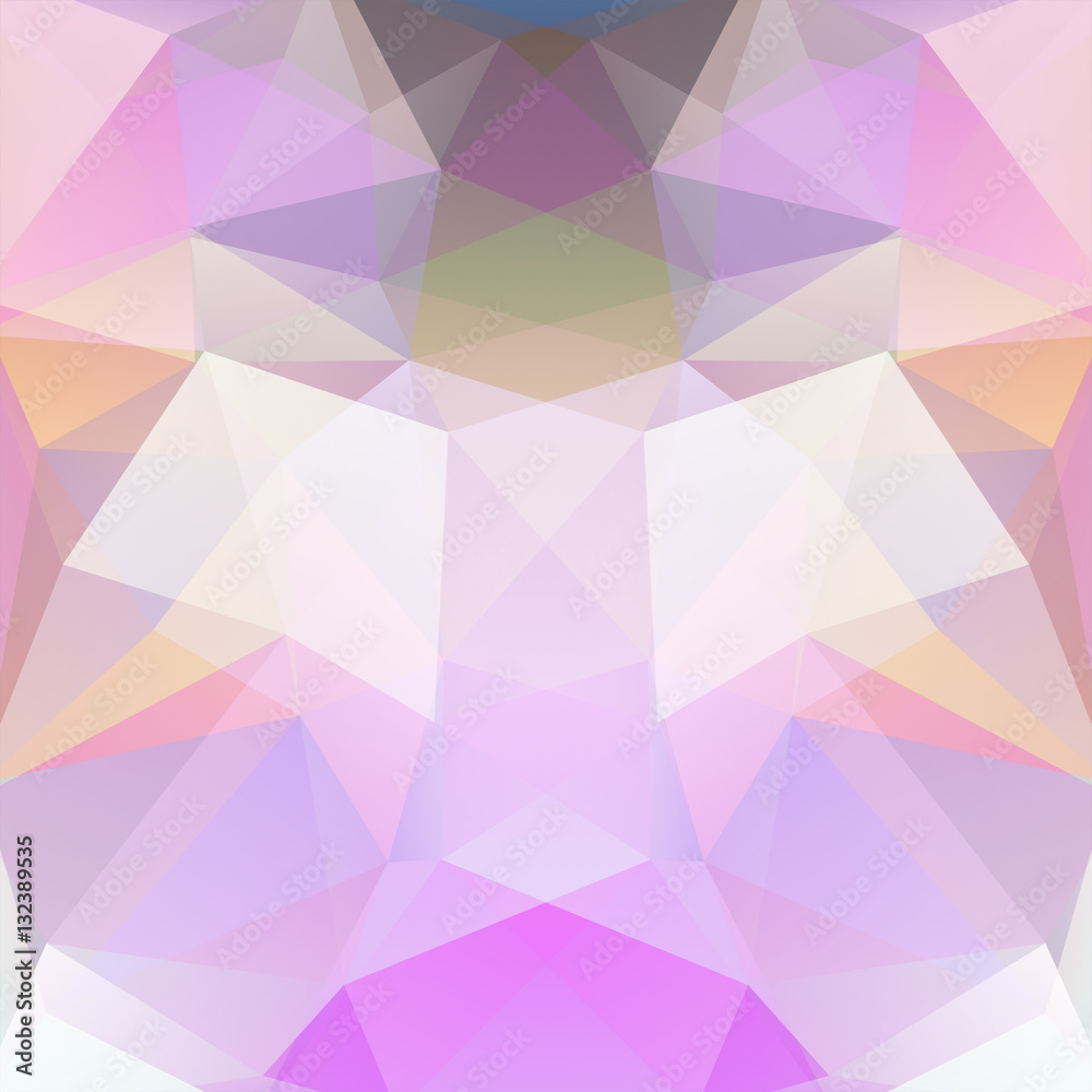 Obraz premium Geometric pattern, polygon triangles vector background in pastel pink tones. Illustration pattern