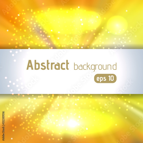 Abstract yellow artistic background with place for text. Color rays of light. Original sparkle design