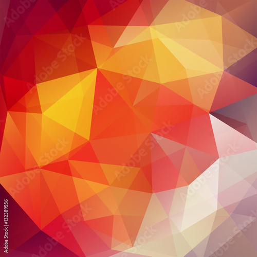 Abstract background consisting of yellow, orange, red triangles. Geometric design for business presentations or web template banner flyer. Vector illustration
