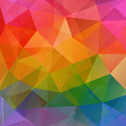 Polygonal colorful vector background. Can be used in cover design, book design, website background. Vector illustration. Yellow, red, green, orange, blue colors. Autumn-colored.