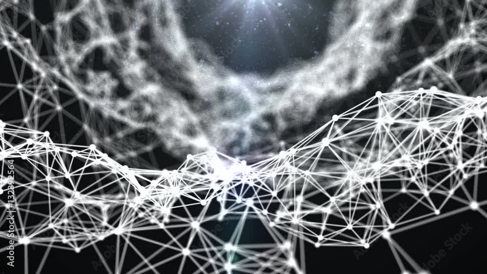 Stylish abstract engineering, technology and science motion background. Plexus style dynamic wallpaper. Polygons, lines and dots in organic motion. Computer generated footage. Depth of field settings. Stylish abstract engineering, technology and science motion background. Plexus style dynamic wallpaper. Polygons, lines and dots in organic motion. Computer generated footage. Depth of field settings.
