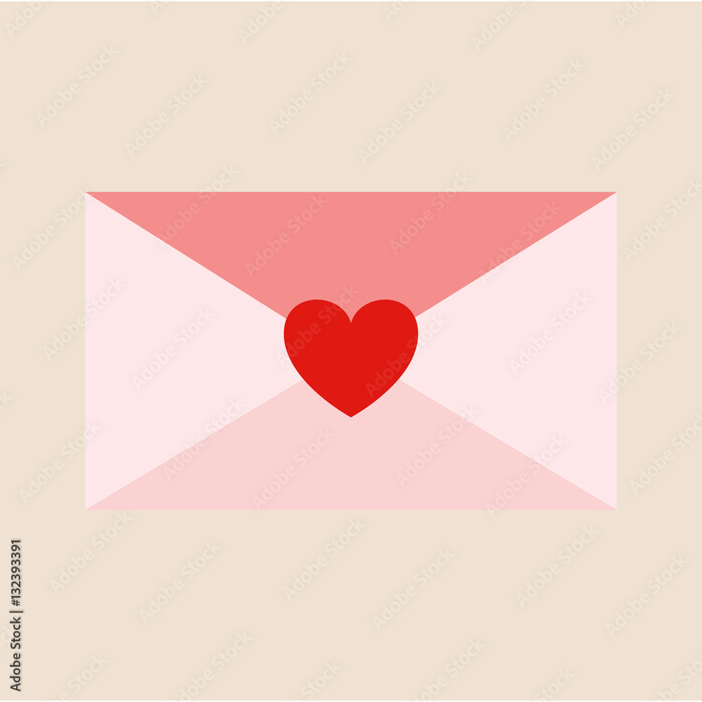 love envelope. romance and cute design concept. vector illustration.