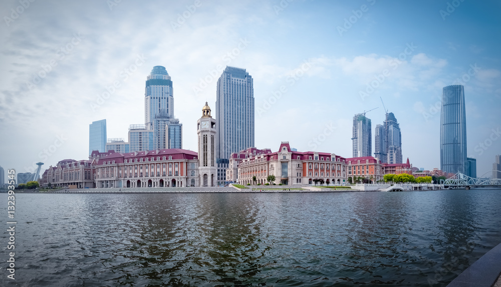 tianjin cityscape of jinwan plaza panorama