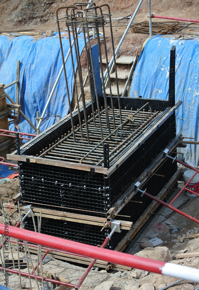 Pile Cap Form Work With Reinforcement Bar In It At Construction Site In Selangor Malaysia Stock Photo Adobe Stock