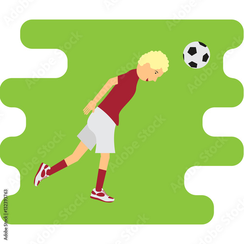 Fototapeta Naklejka Na Ścianę i Meble -  Illustration of soccer player in flat design style. eps10