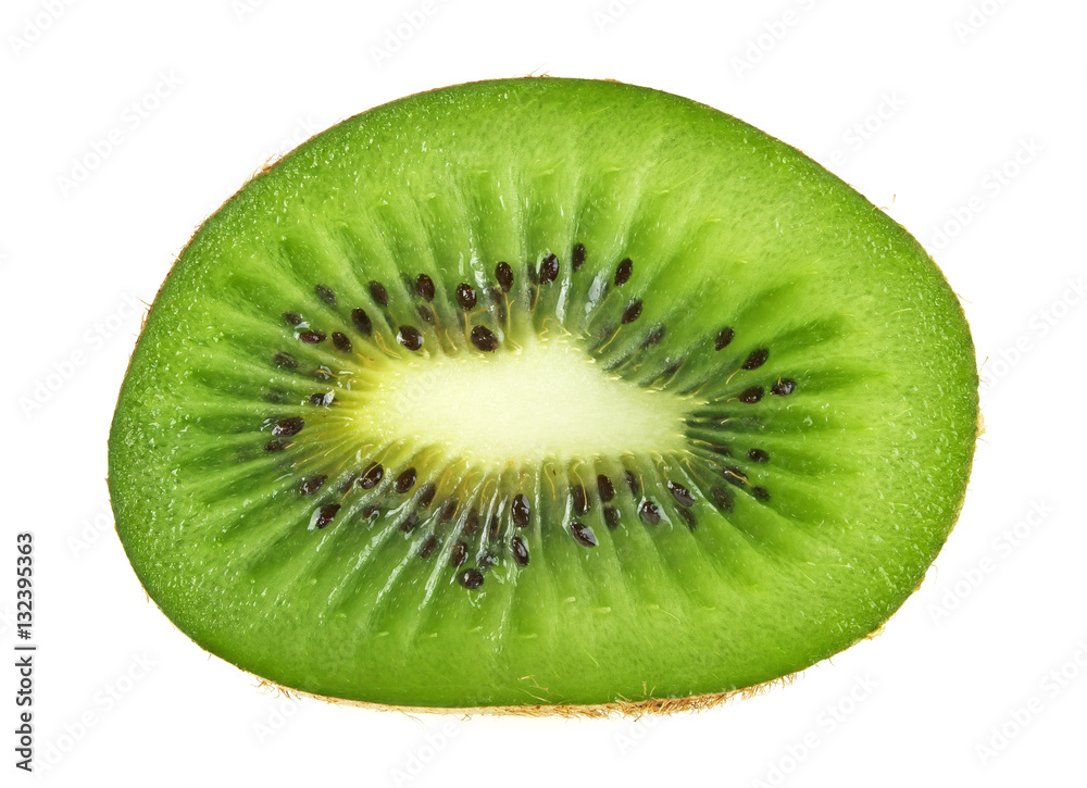 Slice of fresh kiwi fruit isolated on white background Slice of fresh kiwi fruit isolated on white background