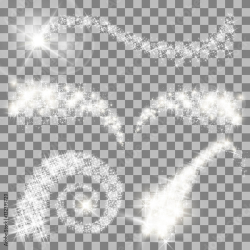 Magical glitter stars set Vector