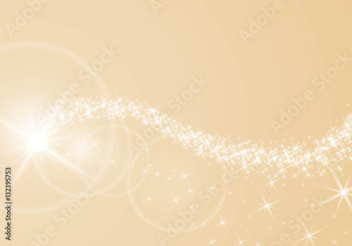 Glittering star dust trail on gold background Vector 