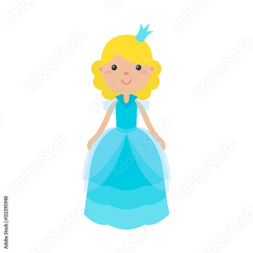 Princess girl in beautiful dress with crowns.
