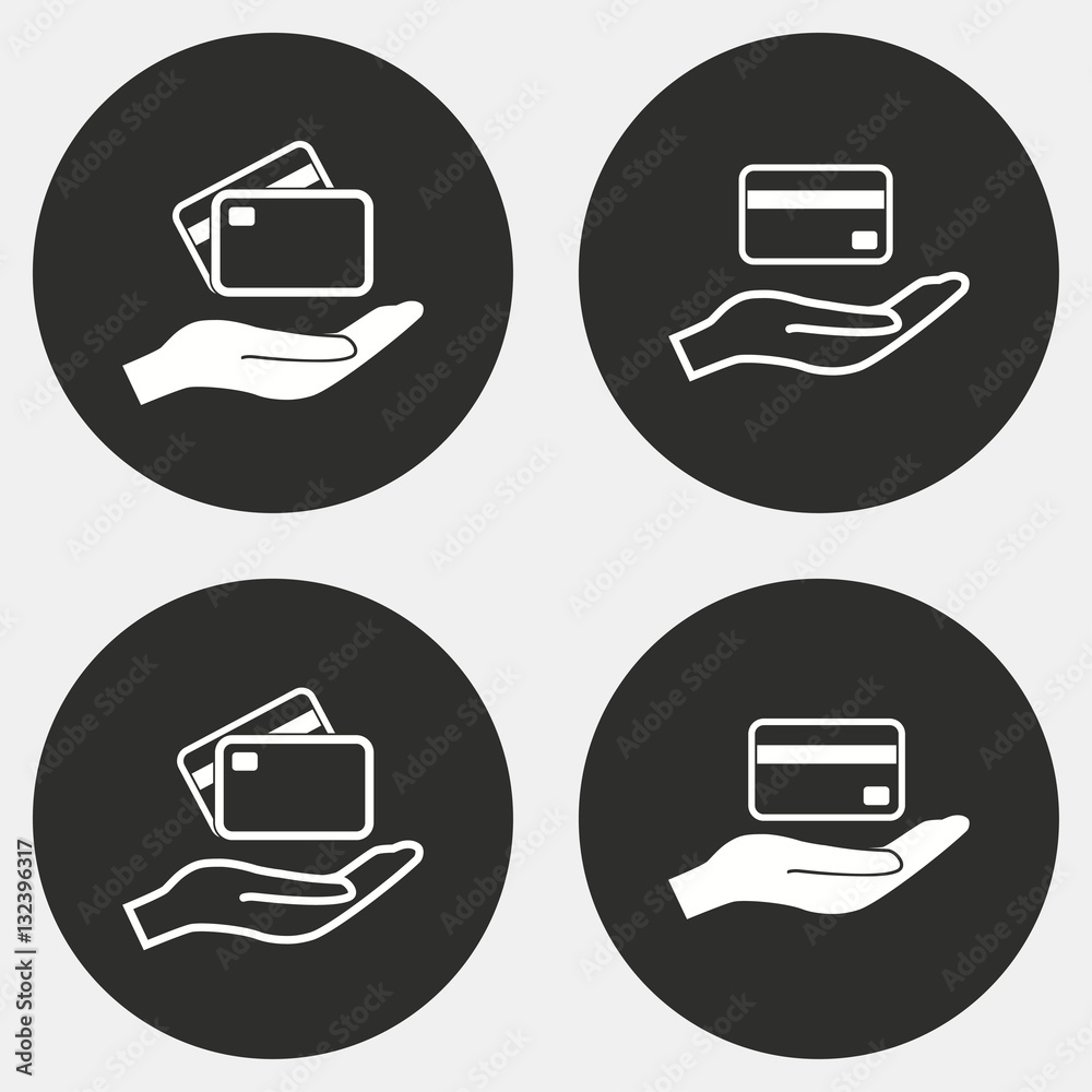 Credit card icon set. Credit card icon set.