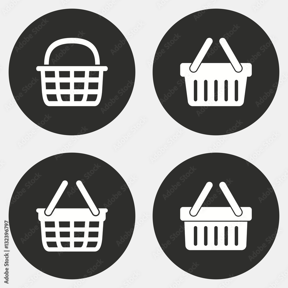 Shopping basket icon set. Shopping basket icon set.