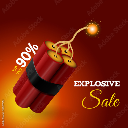 Bomb About sales tag vector Illustration eps 10