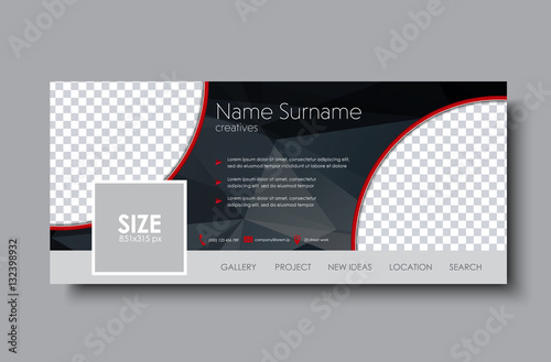 horizontal banner design for the social network.