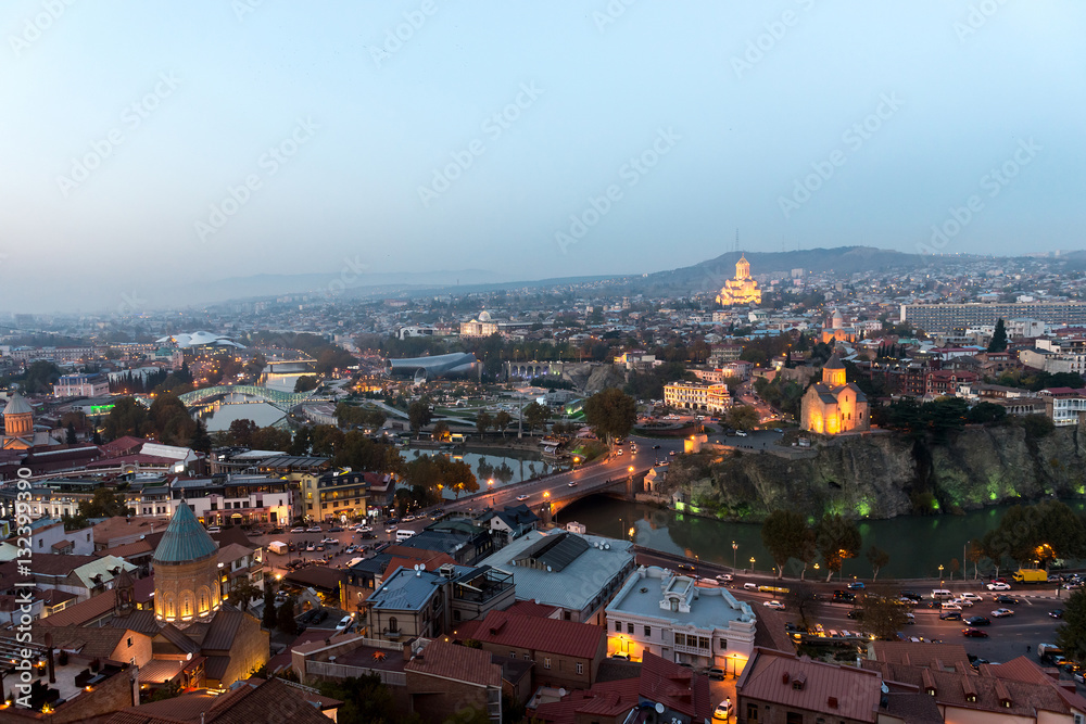 night view of Tbilisi