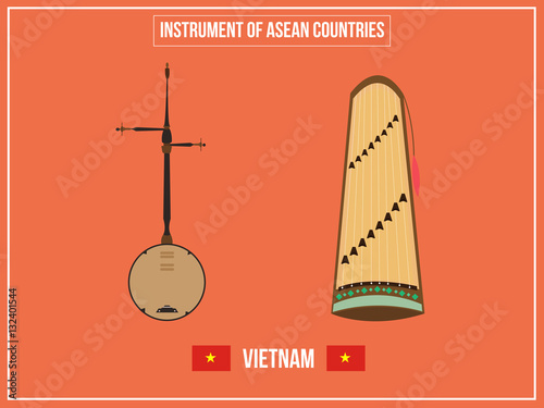 Vectors illustration of Instrument of Vietnam country