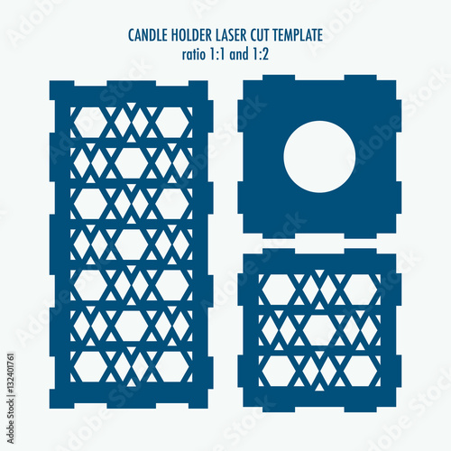 Laser cut template for candle holder. DIY laser cutting template for diy, interior elements, wood carving, paper cutting, scrapbooking